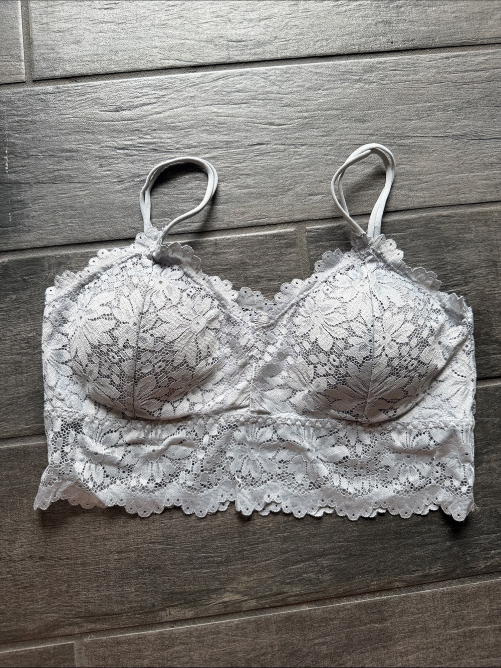 Lace Longline Bralette - White